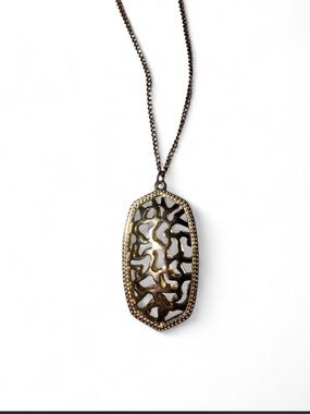 Gold Filigree Pendant Necklace - Women Jewelry